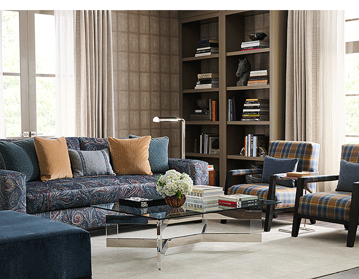 Vern Yip Trend fabrics in a living room