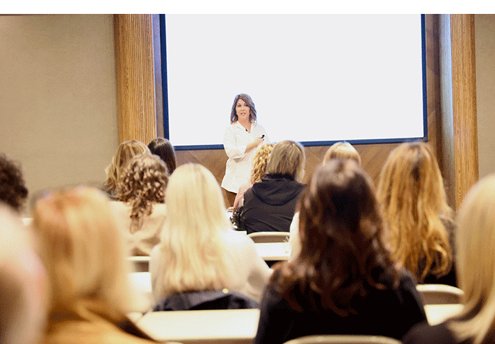 Michelle Lynne giving presentation