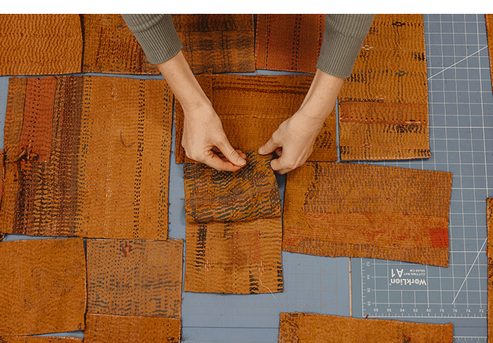 Piecing together a quilt