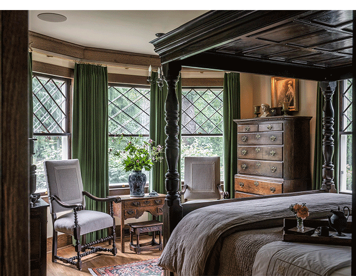 Thistledown main bedroom. Interior Design by Craighall Interiors. Photography by Justin Maconochie. Styled by Josh Clark.