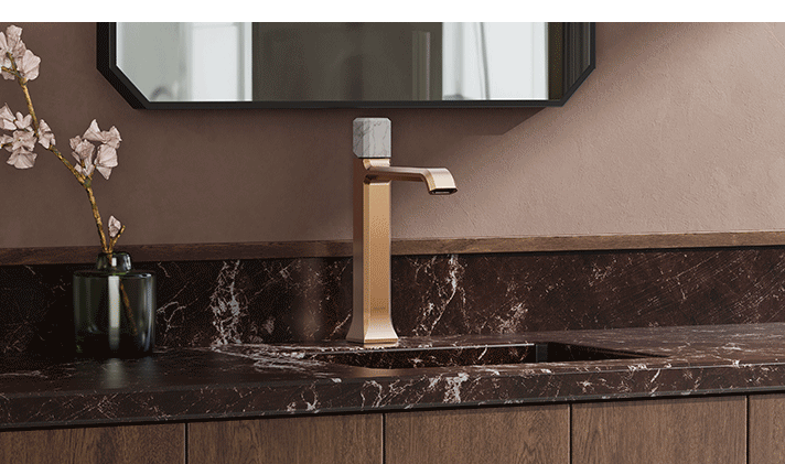 Kallista Bezel faucet with Carrara handle