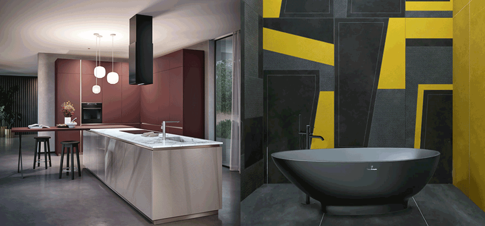 Colorful Kitchens & Bathrooms