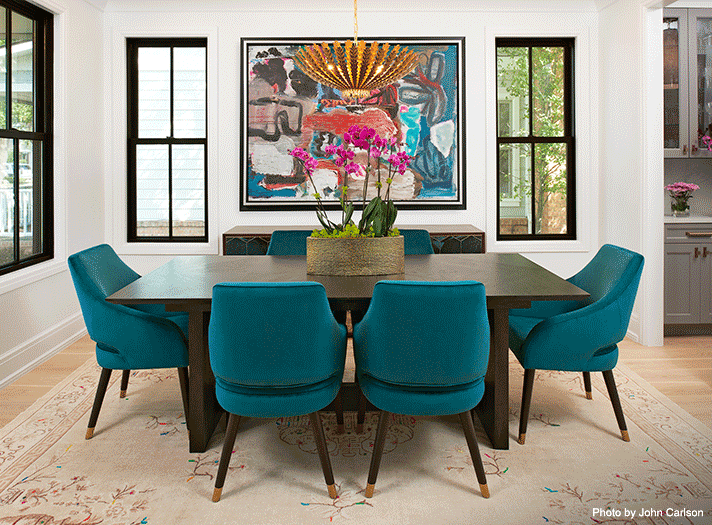 Heather Duggan Interiors dining room. Photo by John Carlson