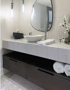 E.W. Kitchens floating vanity