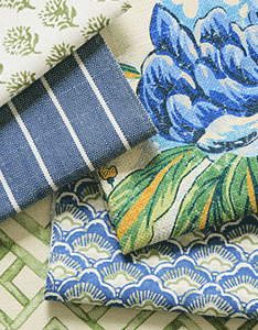 Pindler prints in blues and greens
