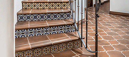 Tile floor and stairway