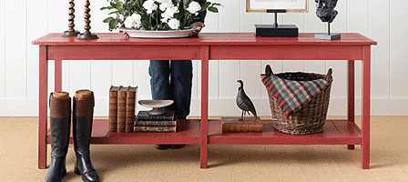 Parsons Nose Tradesman Table in Farrow & Ball Incarnadine Red
