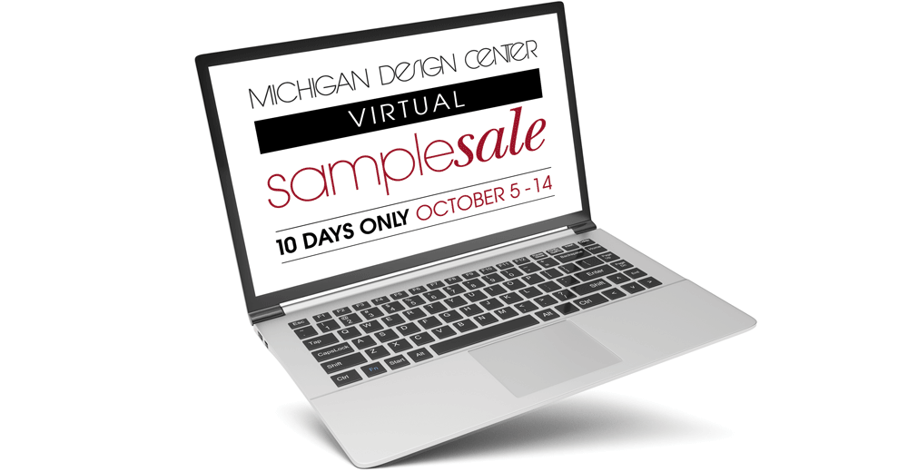 Virtual Sample Sale on laptop