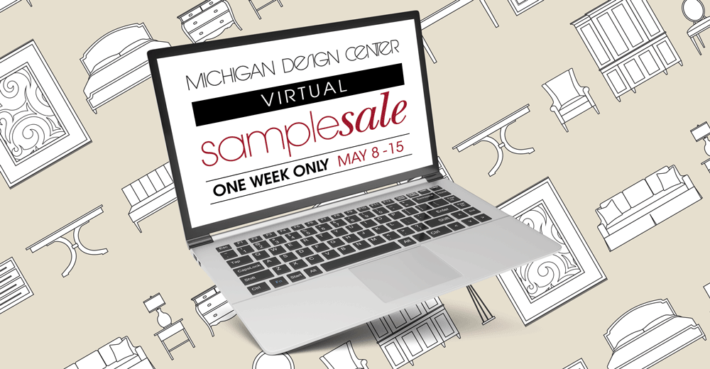 Virtual Sample Sale on laptop