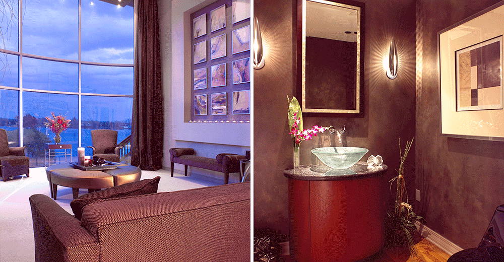 Diane Hancock Designs living room and powder room