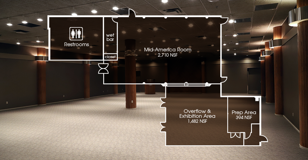 Floor plan for Mid-America Room